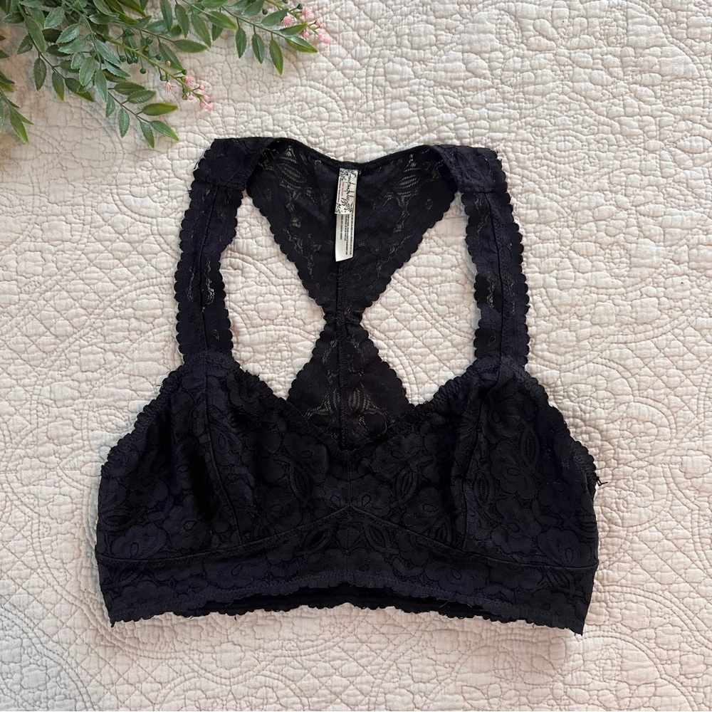 Free People: Womens Free People Intimately Collection RacerBack Lace Black Bra